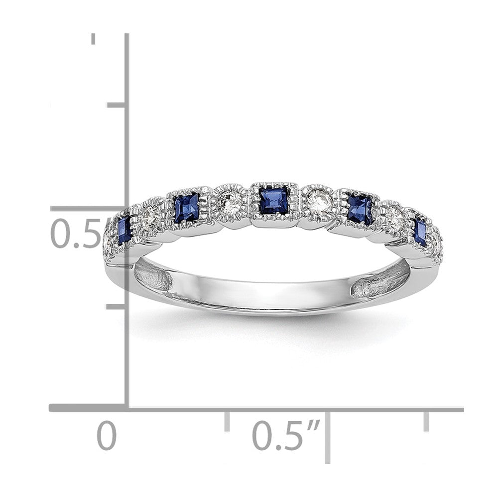 10K Weißgold 10K Diamant mit Saphir Ring
