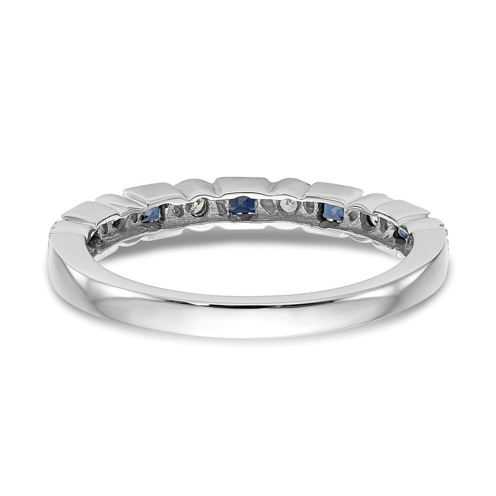 14K Weißgold Echt Diamant mit Saphir Ring
