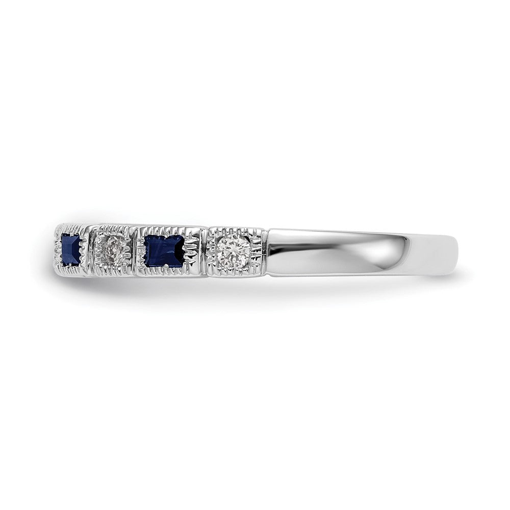 10K Weißgold 10K Diamant mit Saphir Ring