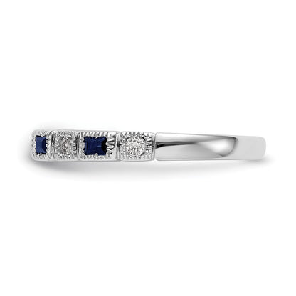 10K Weißgold 10K Diamant mit Saphir Ring