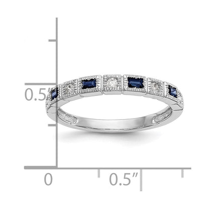 10K Weißgold 10K Diamant mit Saphir Ring