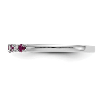 10K Weißgold Diamant mit Rubin Ring