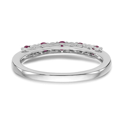 10K Weißgold Diamant mit Rubin Ring