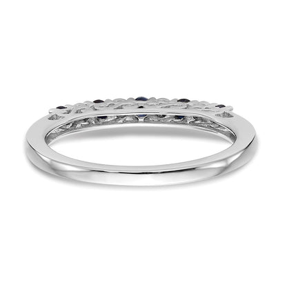 14K Weißgold Ring mit natürlichen blauen Saphiren und Diamanten