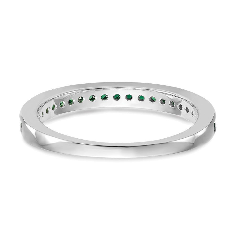 585 Weißgold Ring mit Smaragden