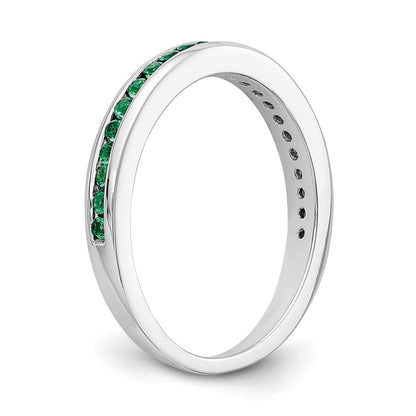 585 Weißgold Ring mit Smaragden