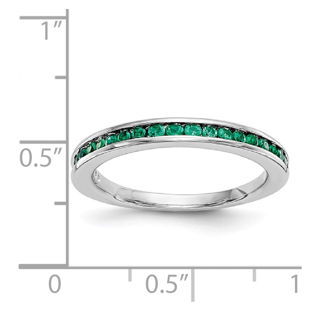 585 Weißgold Ring mit Smaragden