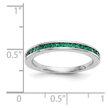 585 Weißgold Ring mit Smaragden