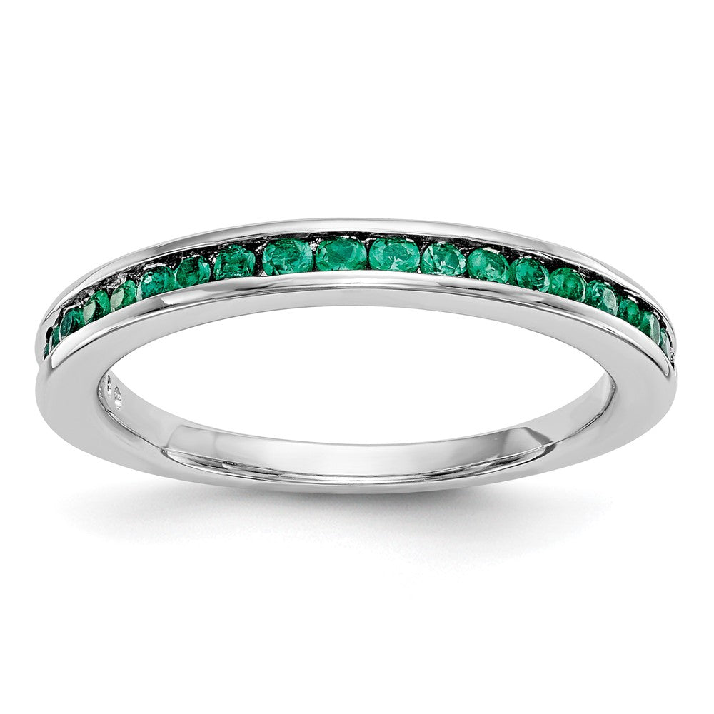 585 Weißgold Ring mit Smaragden
