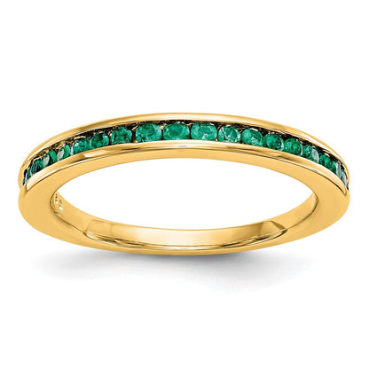 14K Gelbgold Ring mit Smaragden