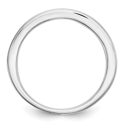 Massivring aus 14K Weißgold mit simuliertem Rubin