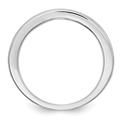 Massivring aus 14K Weißgold mit simuliertem Saphir