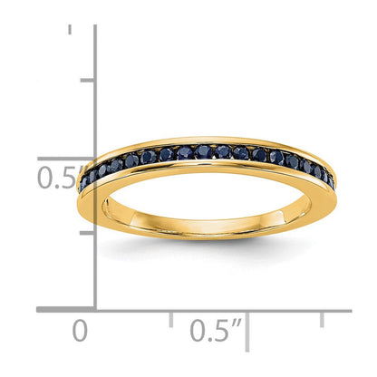 14K Gelbgold Ring mit Saphir
