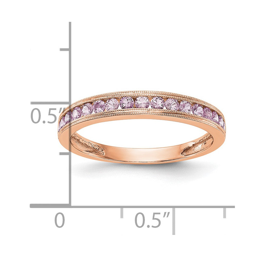 14K Roségold Ring mit rosa Saphir