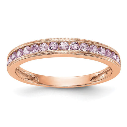 14K Roségold Ring mit rosa Saphir