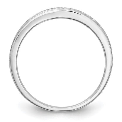 Solide Bandring aus 14K Weißgold mit simuliertem rosa Saphir