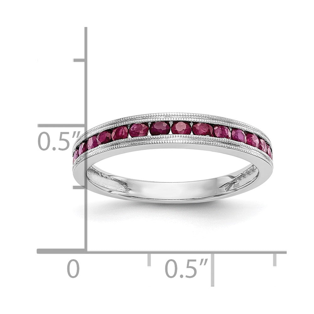 10K Weißgold Rubin Ring