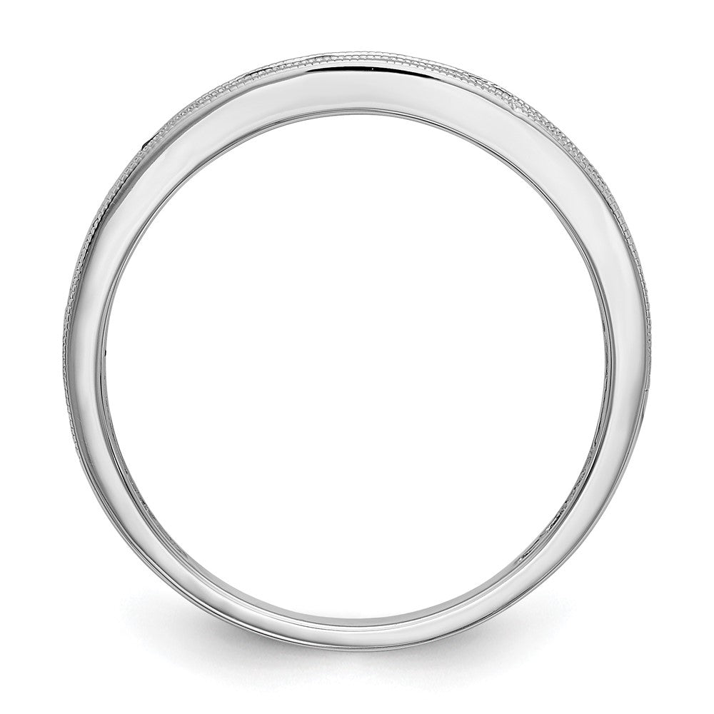 Ring aus massivem 14K Weißgold mit simuliertem Rubin
