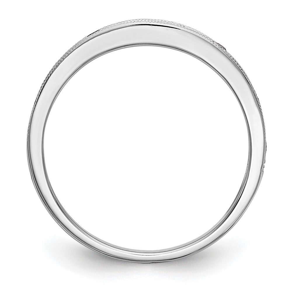 Solid-Ring aus 14K Weißgold mit blauem simuliertem Saphir