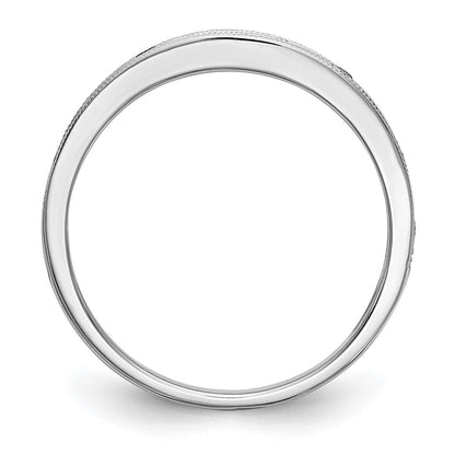 Solid-Ring aus 14K Weißgold mit blauem simuliertem Saphir