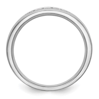14K Weißgold Herrenring mit im Labor gezüchteten Diamanten, VS/SI+ G+, 5 Steine, Kanalfassung