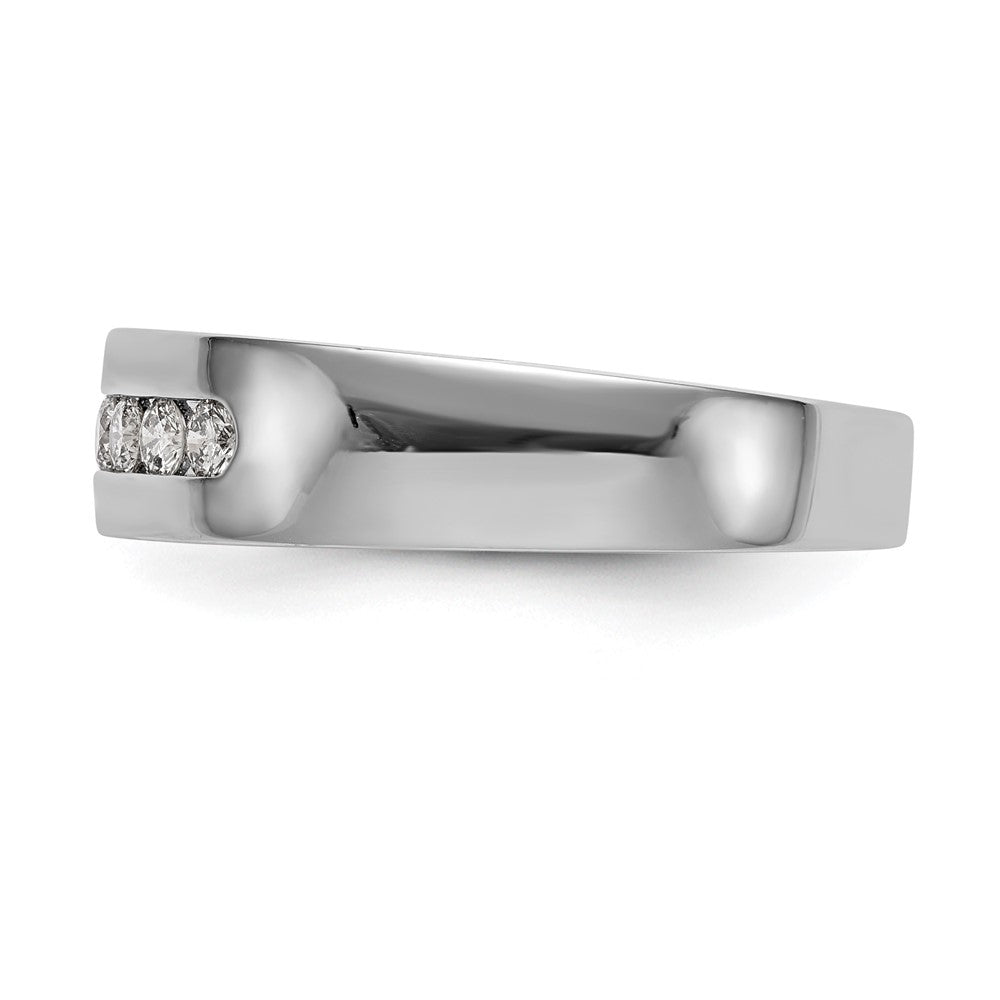 14K Weißgold Herrenring mit im Labor gezüchteten Diamanten, VS/SI+ G+, 5 Steine, Kanalfassung