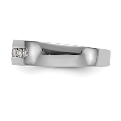 14K Weißgold Herrenring mit im Labor gezüchteten Diamanten, VS/SI+ G+, 5 Steine, Kanalfassung