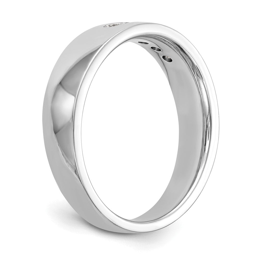 14K Weißgold Herrenring mit im Labor gezüchteten Diamanten, VS/SI+ G+, 5 Steine, Kanalfassung