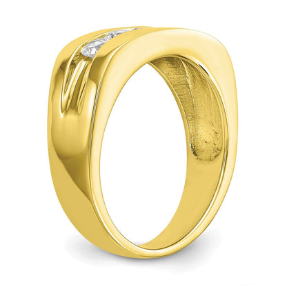 10K Gelbgold Herren-Ring mit 0,75 ct. laborgezüchteten Diamanten, VS/SI+ G+