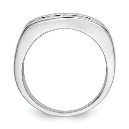 10K Weißgold Herren-Ehering mit 0,75 ct. laborgezüchteten Diamanten, VS/SI+ G+