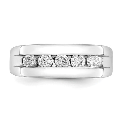 10K Weißgold Herren-Ehering mit 0,75 ct. laborgezüchteten Diamanten, VS/SI+ G+