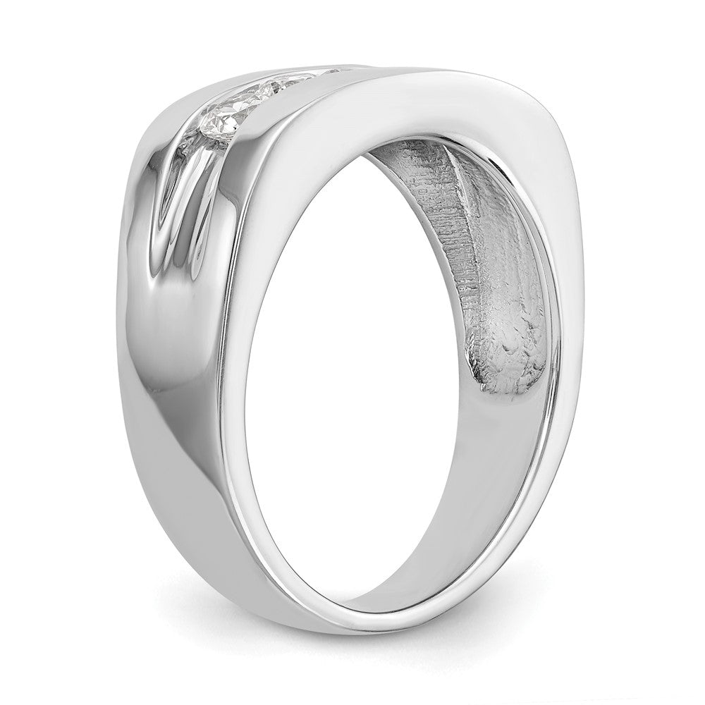 10K Weißgold Herren-Ehering mit 0,75 ct. laborgezüchteten Diamanten, VS/SI+ G+