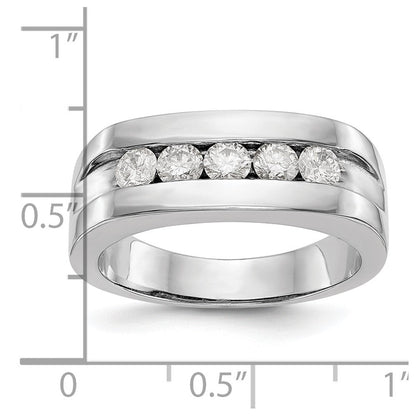 10K Weißgold Herren-Ehering mit 0,75 ct. laborgezüchteten Diamanten, VS/SI+ G+
