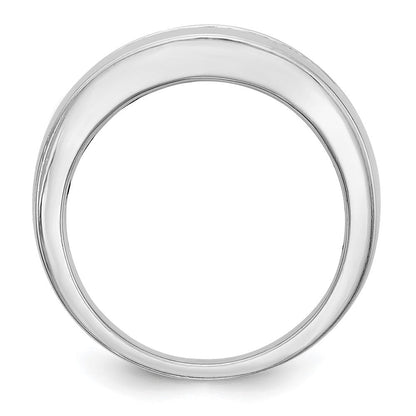 14K Weißgold Herren-Ring mit Kanalfassung und 5 echten Diamanten