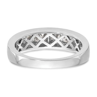 14K Weißgold Herren-Ring mit Kanalfassung und 5 echten Diamanten