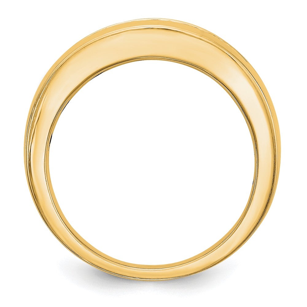 14K Gelbgold Herren-Ring mit 5 echten Diamanten in Kanalfassung