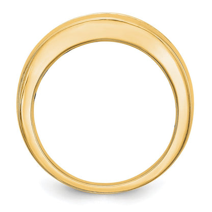 14K Gelbgold Herren-Ring mit 5 echten Diamanten in Kanalfassung