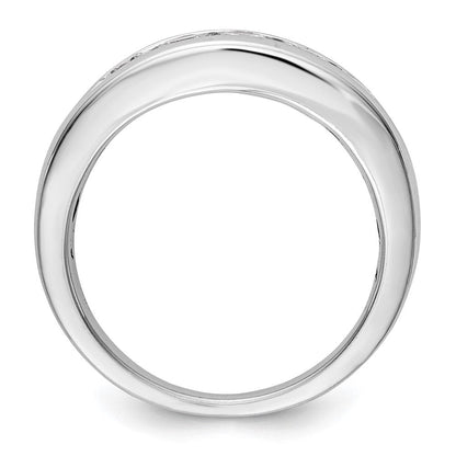 14K Weißgold Herren-Diamantring, 5-Stein, kanalgefasst