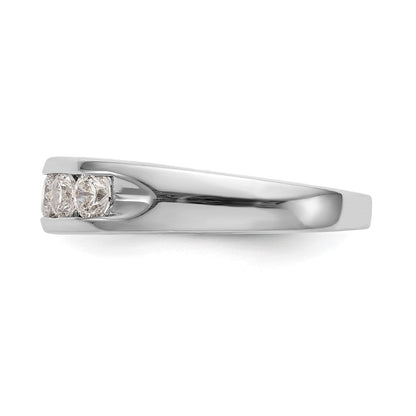 14K Weißgold Herren-Diamantring, 5-Stein, kanalgefasst