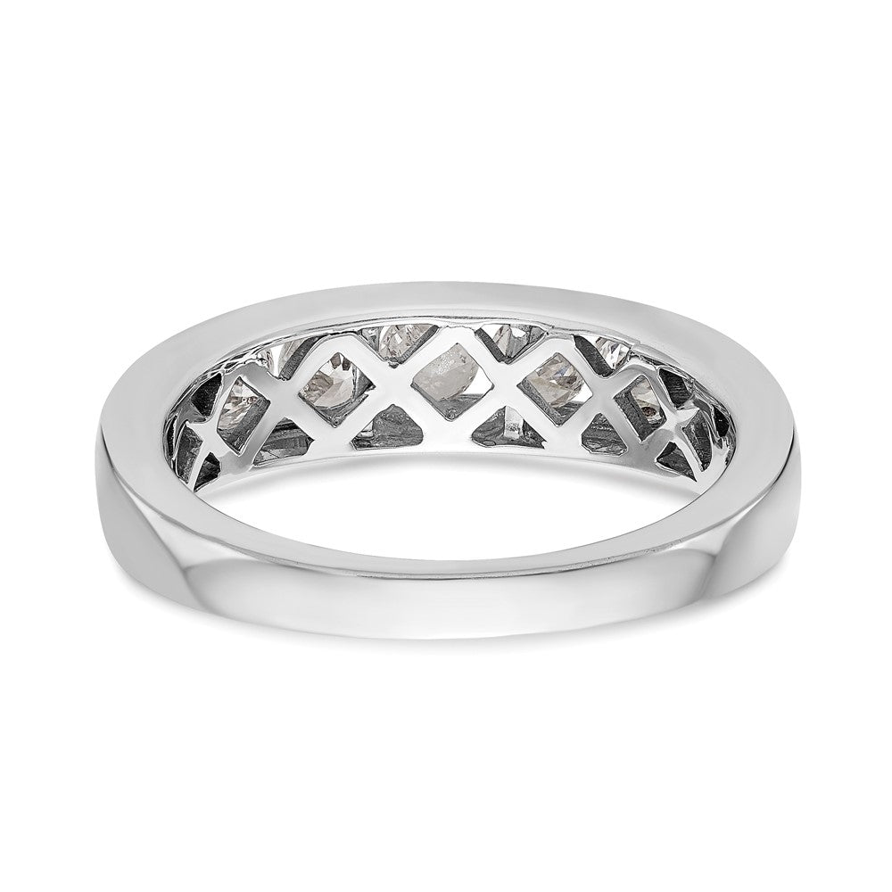 14K Weißgold Herren-Diamantring, 5-Stein, kanalgefasst