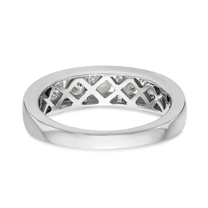 14K Weißgold Herren-Diamantring, 5-Stein, kanalgefasst