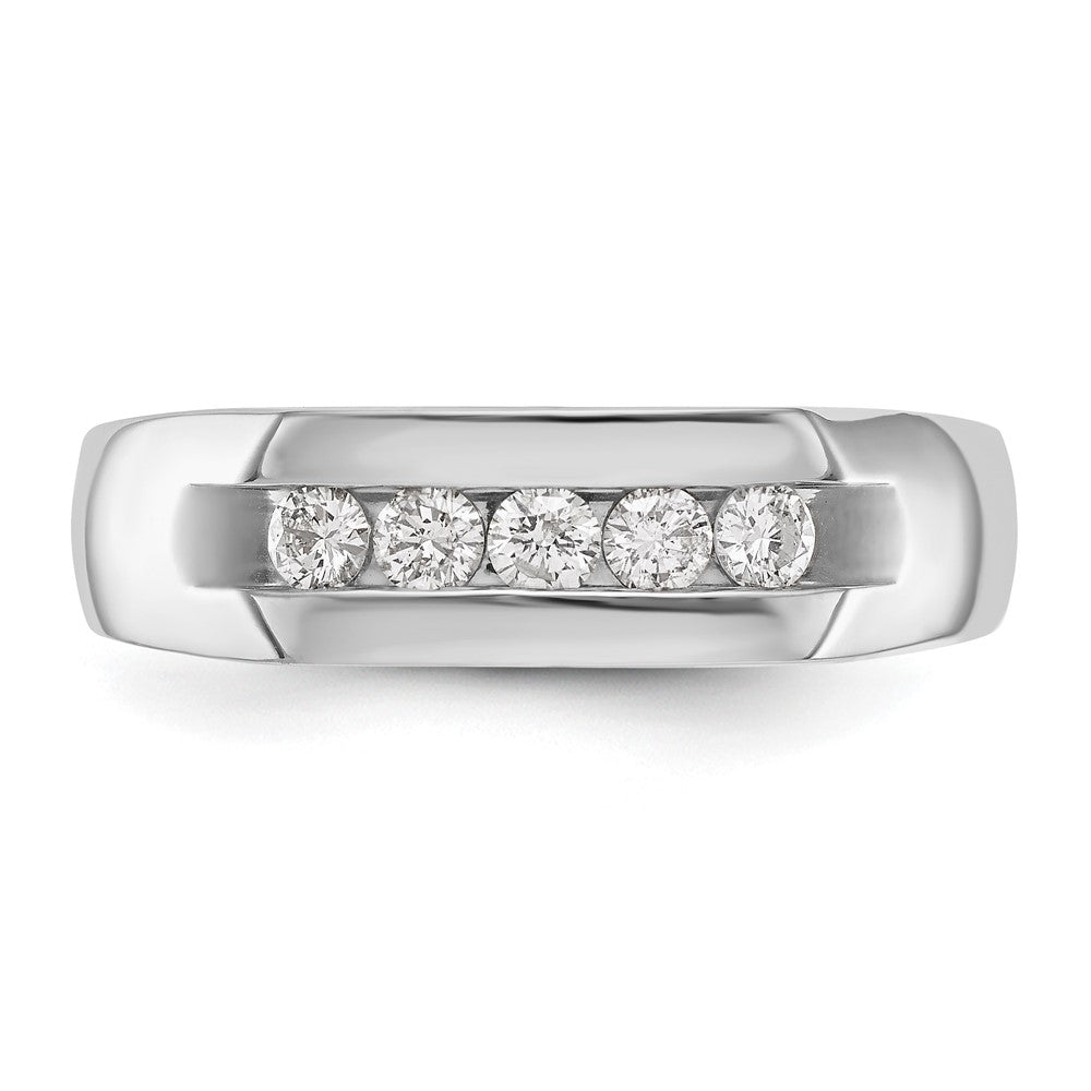 14K Weißgold True Origin Herren 1/3 Karat Im Labor Gezüchtet Diamant Vs Def Five Stein Kanalfassung Ring