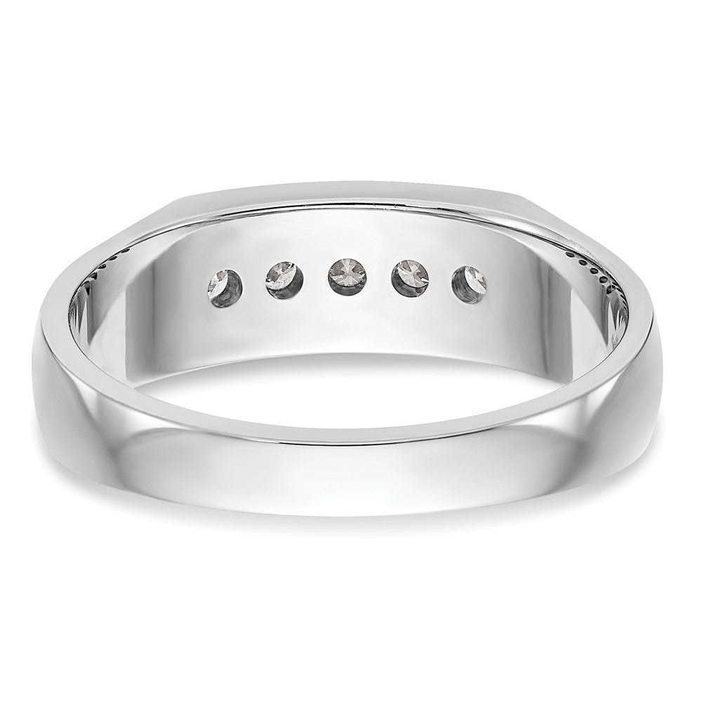 14K Weißgold True Origin Herren 1/3 Karat Im Labor Gezüchtet Diamant Vs Def Five Stein Kanalfassung Ring
