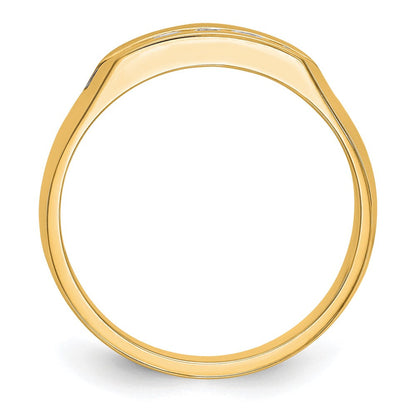 14K Gelbgold Herren-Ring mit 5 echten Diamanten in Kanalfassung