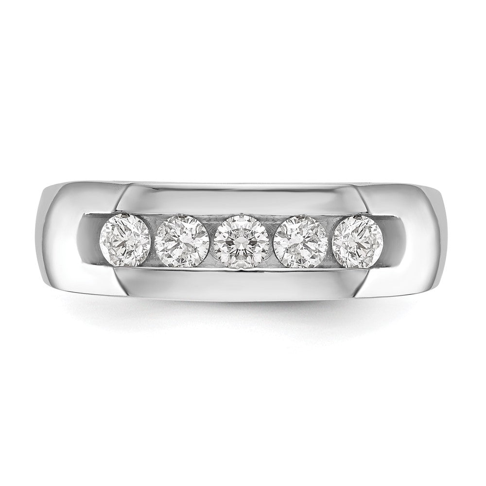 True Origin 14K Weißgold Herren 1/2 Karat Im Labor Gezüchtet Diamant Vs/si D E F 5 Stein Kanalfassung Ehering Ring