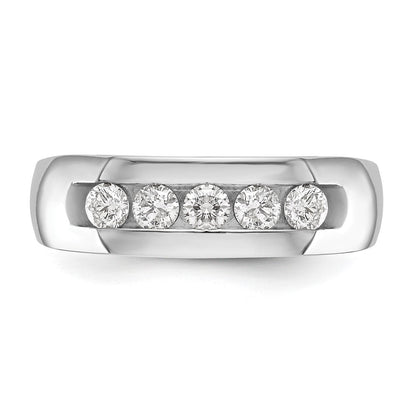 True Origin 14K Weißgold Herren 1/2 Karat Im Labor Gezüchtet Diamant Vs/si D E F 5 Stein Kanalfassung Ehering Ring