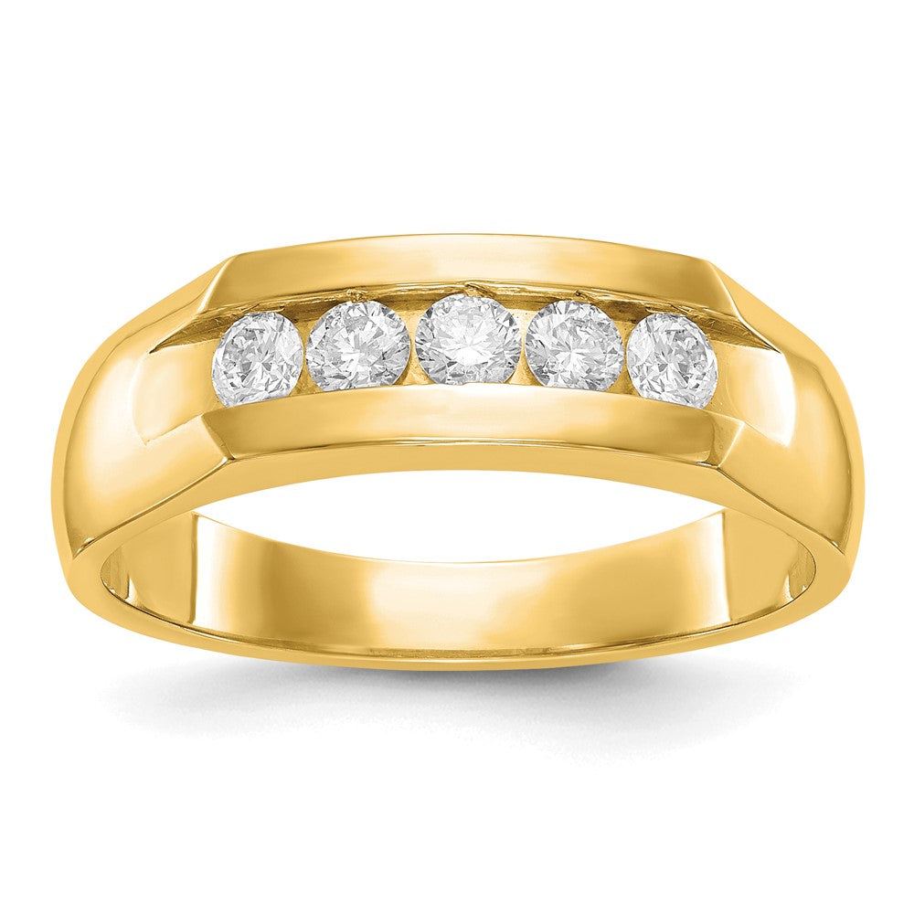 True Origin 14K Herren 1/2 Karat Im Labor Gezüchtet Diamant Vs/si D E F 5 Stein Kanalfassung Ehering Ring