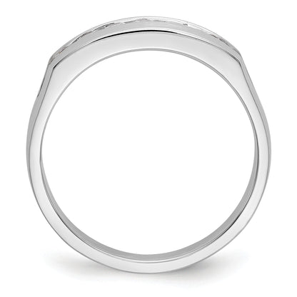 14K Weißgold 7 Stein 1/2 Karat Diamant Komplett Herren Kanalfassung Ring