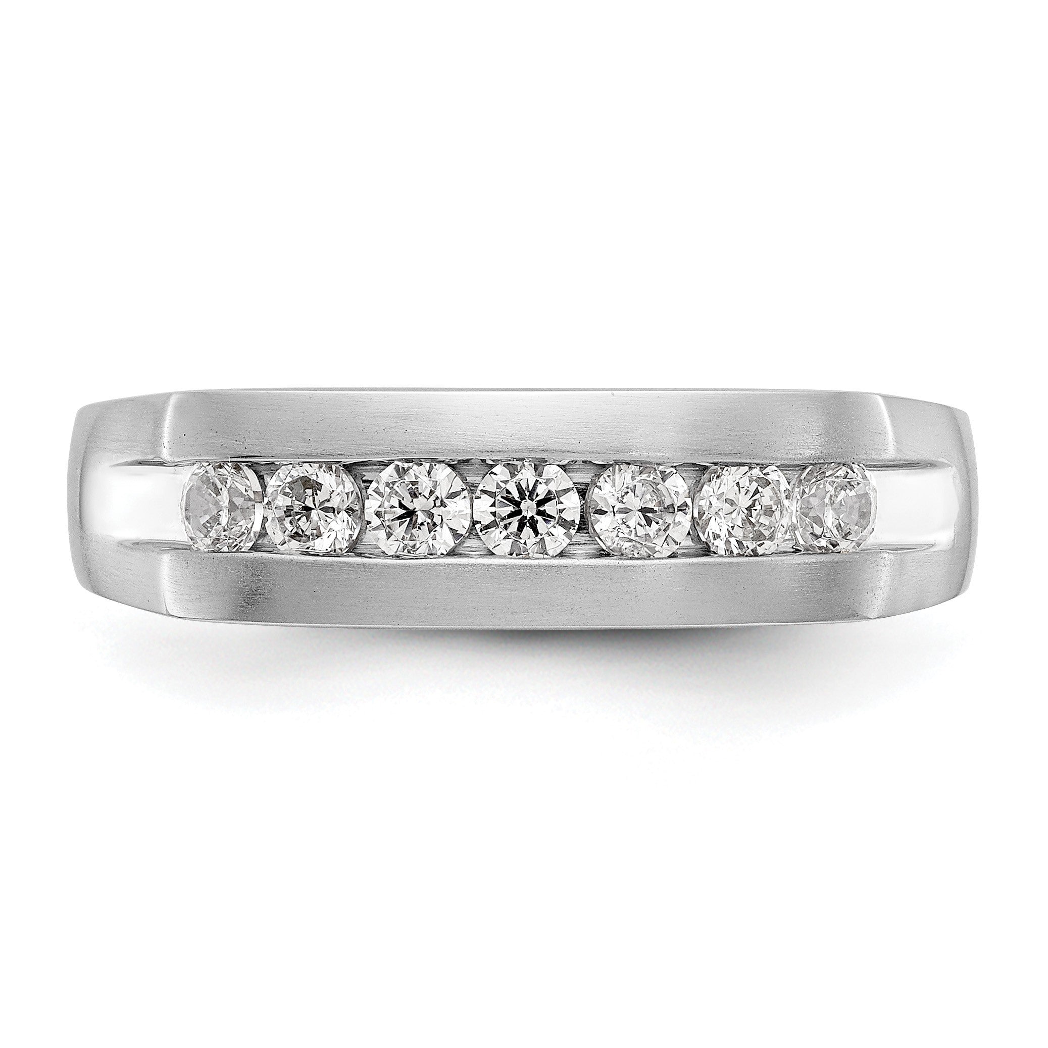 14K Weißgold 7 Stein 1/2 Karat Diamant Komplett Herren Kanalfassung Ring