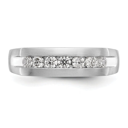 14K Weißgold 7 Stein 1/2 Karat Diamant Komplett Herren Kanalfassung Ring
